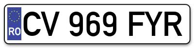 Placuta inmatriculare numar auto  CV-969-FYR, CV 969 FYR, CV969FYR