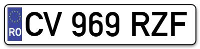 Placuta inmatriculare numar auto  CV-969-RZF, CV 969 RZF, CV969RZF