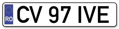 Placuta inmatriculare numar auto  CV-97-IVE, CV 97 IVE, CV97IVE
