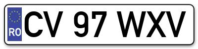 Placuta inmatriculare numar auto  CV-97-WXV, CV 97 WXV, CV97WXV
