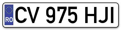 Placuta inmatriculare numar auto  CV-975-HJI, CV 975 HJI, CV975HJI