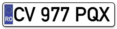 Placuta inmatriculare numar auto  CV-977-PQX, CV 977 PQX, CV977PQX