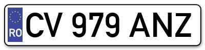 Placuta inmatriculare numar auto  CV-979-ANZ, CV 979 ANZ, CV979ANZ