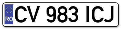 Placuta inmatriculare numar auto  CV-983-ICJ, CV 983 ICJ, CV983ICJ