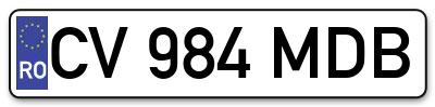 Placuta inmatriculare numar auto  CV-984-MDB, CV 984 MDB, CV984MDB