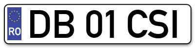 Placuta inmatriculare numar auto  DB-01-CSI, DB 01 CSI, DB01CSI