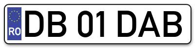 Placuta inmatriculare numar auto  DB-01-DAB, DB 01 DAB, DB01DAB
