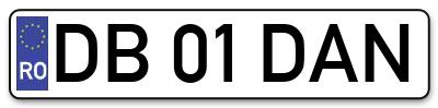 Placuta inmatriculare numar auto  DB-01-DAN, DB 01 DAN, DB01DAN