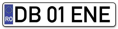 Placuta inmatriculare numar auto  DB-01-ENE, DB 01 ENE, DB01ENE