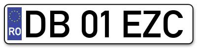 Placuta inmatriculare numar auto  DB-01-EZC, DB 01 EZC, DB01EZC