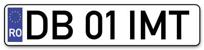 Placuta inmatriculare numar auto  DB-01-IMT, DB 01 IMT, DB01IMT