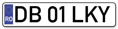 Placuta inmatriculare numar auto  DB-01-LKY, DB 01 LKY, DB01LKY