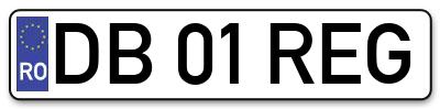 Placuta inmatriculare numar auto  DB-01-REG, DB 01 REG, DB01REG