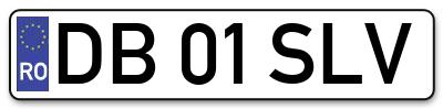Placuta inmatriculare numar auto  DB-01-SLV, DB 01 SLV, DB01SLV