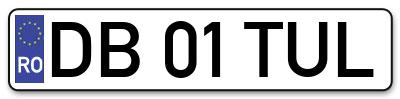 Placuta inmatriculare numar auto  DB-01-TUL, DB 01 TUL, DB01TUL