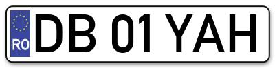 Placuta inmatriculare numar auto  DB-01-YAH, DB 01 YAH, DB01YAH
