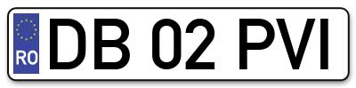Placuta inmatriculare numar auto  DB-02-PVI, DB 02 PVI, DB02PVI