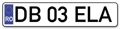 Placuta inmatriculare numar auto  DB-03-ELA, DB 03 ELA, DB03ELA