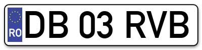 Placuta inmatriculare numar auto  DB-03-RVB, DB 03 RVB, DB03RVB