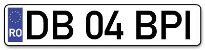 Placuta inmatriculare numar auto  DB-04-BPI, DB 04 BPI, DB04BPI