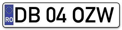 Placuta inmatriculare numar auto  DB-04-OZW, DB 04 OZW, DB04OZW