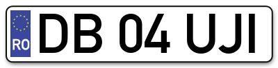 Placuta inmatriculare numar auto  DB-04-UJI, DB 04 UJI, DB04UJI