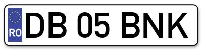 Placuta inmatriculare numar auto  DB-05-BNK, DB 05 BNK, DB05BNK