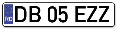 Placuta inmatriculare numar auto  DB-05-EZZ, DB 05 EZZ, DB05EZZ