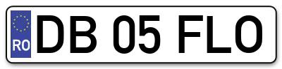 Placuta inmatriculare numar auto  DB-05-FLO, DB 05 FLO, DB05FLO