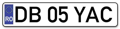 Placuta inmatriculare numar auto  DB-05-YAC, DB 05 YAC, DB05YAC