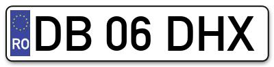 Placuta inmatriculare numar auto  DB-06-DHX, DB 06 DHX, DB06DHX