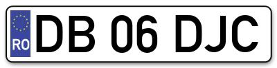 Placuta inmatriculare numar auto  DB-06-DJC, DB 06 DJC, DB06DJC