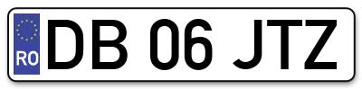 Placuta inmatriculare numar auto  DB-06-JTZ, DB 06 JTZ, DB06JTZ