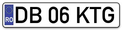 Placuta inmatriculare numar auto  DB-06-KTG, DB 06 KTG, DB06KTG