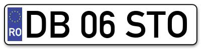 Placuta inmatriculare numar auto  DB-06-STO, DB 06 STO, DB06STO