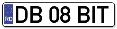 Placuta inmatriculare numar auto  DB-08-BIT, DB 08 BIT, DB08BIT