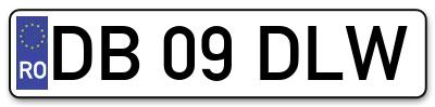 Placuta inmatriculare numar auto  DB-09-DLW, DB 09 DLW, DB09DLW
