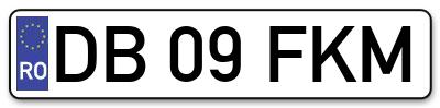 Placuta inmatriculare numar auto  DB-09-FKM, DB 09 FKM, DB09FKM
