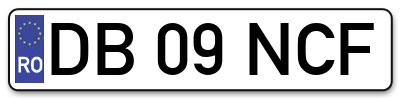 Placuta inmatriculare numar auto  DB-09-NCF, DB 09 NCF, DB09NCF