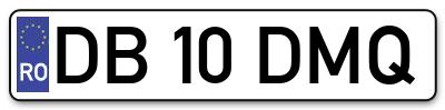 Placuta inmatriculare numar auto  DB-10-DMQ, DB 10 DMQ, DB10DMQ