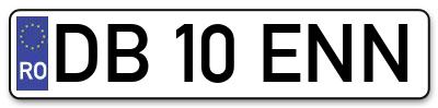 Placuta inmatriculare numar auto  DB-10-ENN, DB 10 ENN, DB10ENN