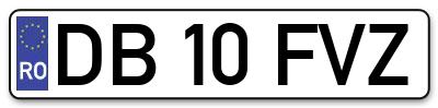 Placuta inmatriculare numar auto  DB-10-FVZ, DB 10 FVZ, DB10FVZ