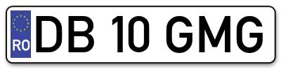 Placuta inmatriculare numar auto  DB-10-GMG, DB 10 GMG, DB10GMG