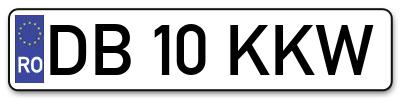 Placuta inmatriculare numar auto  DB-10-KKW, DB 10 KKW, DB10KKW