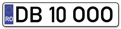 Placuta inmatriculare numar auto  DB-10-OOO, DB 10 OOO, DB10OOO