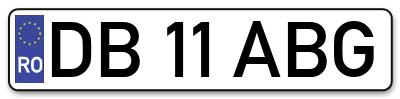 Placuta inmatriculare numar auto  DB-11-ABG, DB 11 ABG, DB11ABG