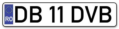 Placuta inmatriculare numar auto  DB-11-DVB, DB 11 DVB, DB11DVB