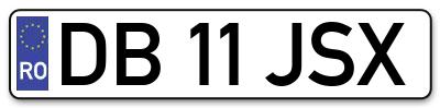 Placuta inmatriculare numar auto  DB-11-JSX, DB 11 JSX, DB11JSX