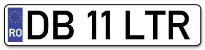 Placuta inmatriculare numar auto  DB-11-LTR, DB 11 LTR, DB11LTR