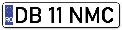 Placuta inmatriculare numar auto  DB-11-NMC, DB 11 NMC, DB11NMC